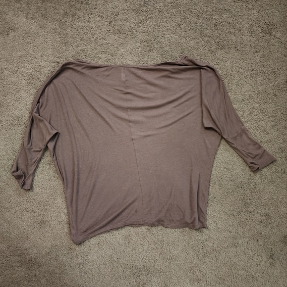Brown Off-The-Shoulder Relaxed Tee, Women's S - Picture 5 of 12